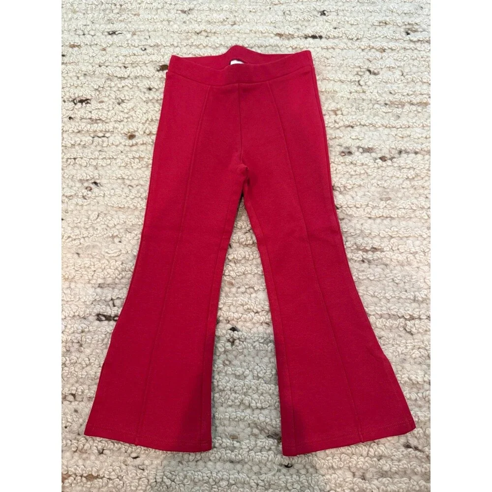 Gymboree Girls Red Flare Pants Size 3T Pull-On Stretch Bell Bottoms